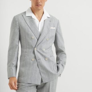 Brunello Cucinelli Alpaca Suit with Pinstripe Jacket & Pants