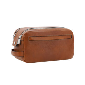 Brunello Cucinelli Leather Beauty Case with Double Zipper