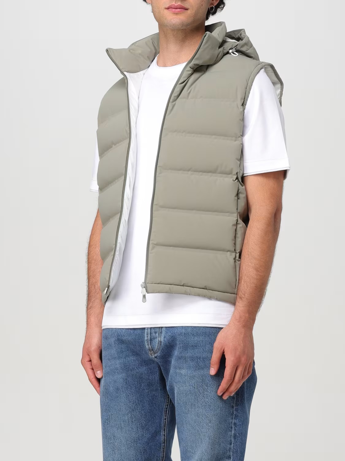 Brunello Cucinelli Down Vest with Adjustable Hood and Quilted Design - Image 3