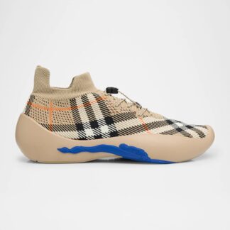Burberry Neptune Sneakers with Iconic Archivio Check and Equestrian Knight