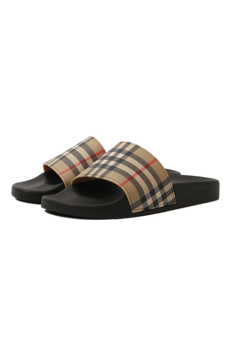 Burberry Furley Sandals with Iconic Check Pattern and Logo Insole - Image 2