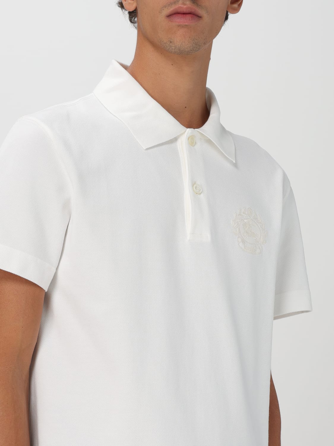 Burberry Cotton Polo Shirt with Equestrian Knight Logo - Image 4