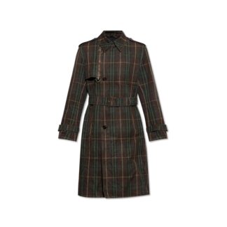 Burberry Cotton Double-Breasted Trench Jacket with Archivio Check
