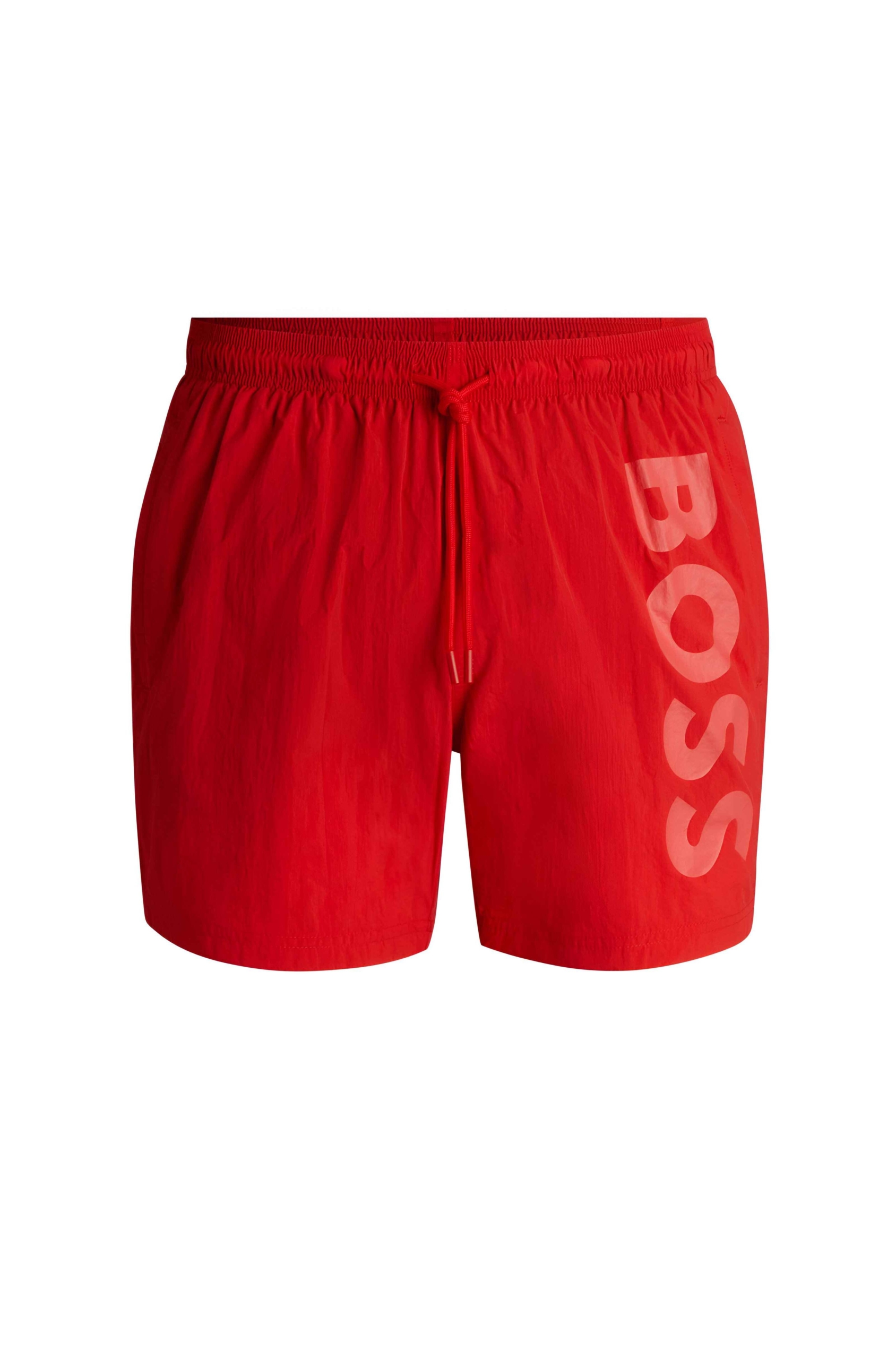 Boss Men's Red Print Swim Shorts - Stylish Spring/Summer Swimwear - Image 5