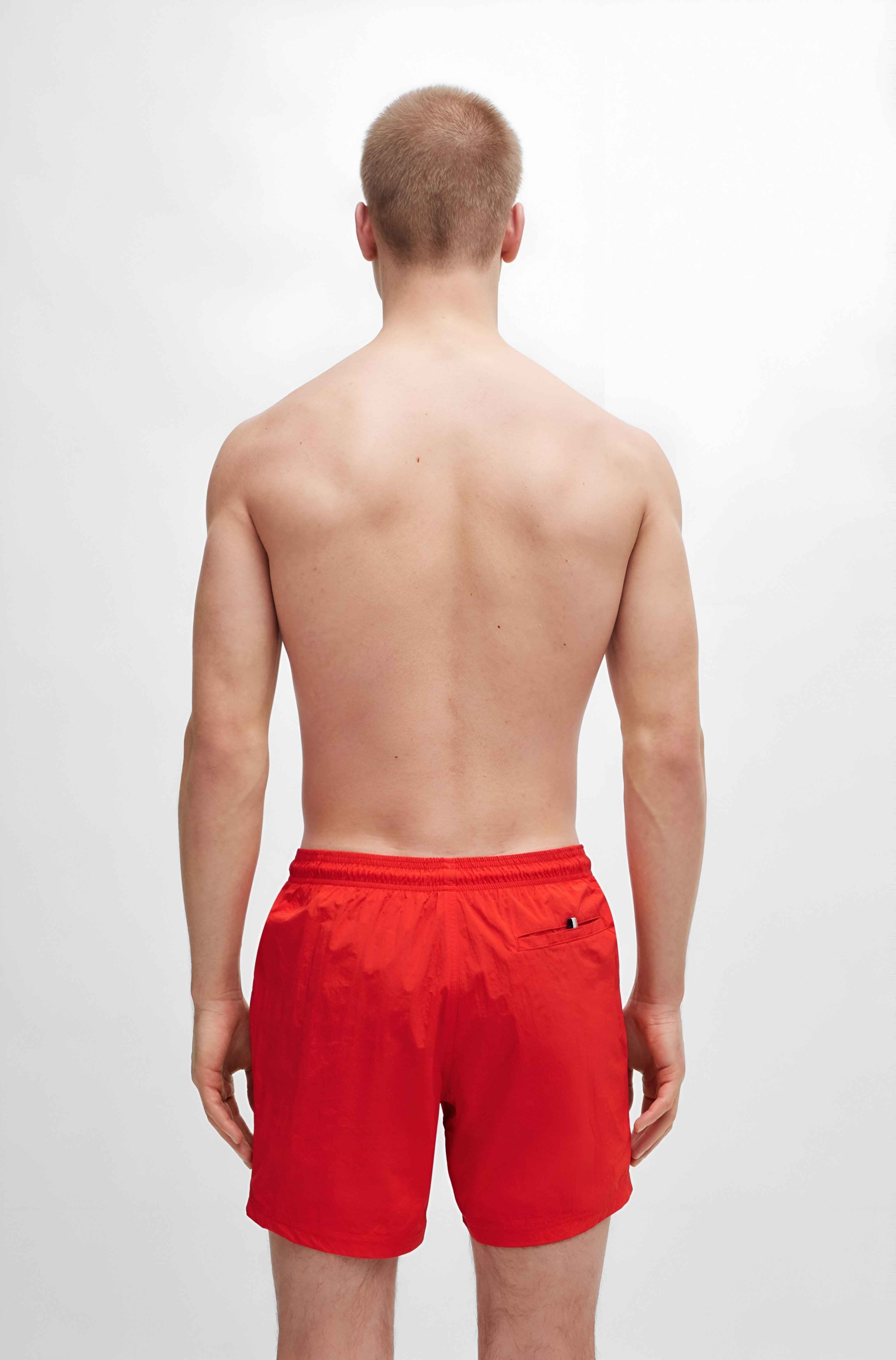 Boss Men's Red Print Swim Shorts - Stylish Spring/Summer Swimwear - Image 4