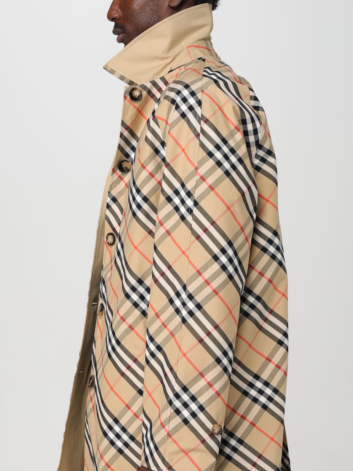 Burberry Cotton Reversible Coat with Iconic Check Pattern - Image 6