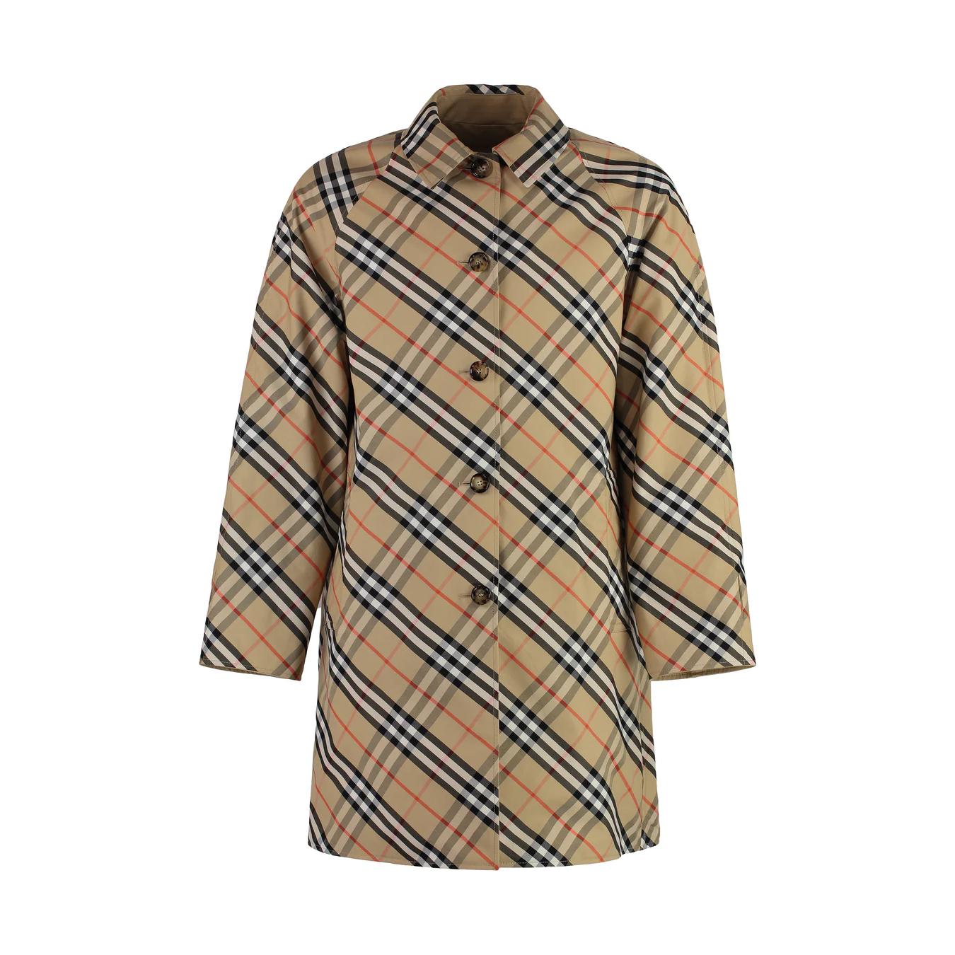 Burberry Cotton Reversible Coat with Iconic Check Pattern