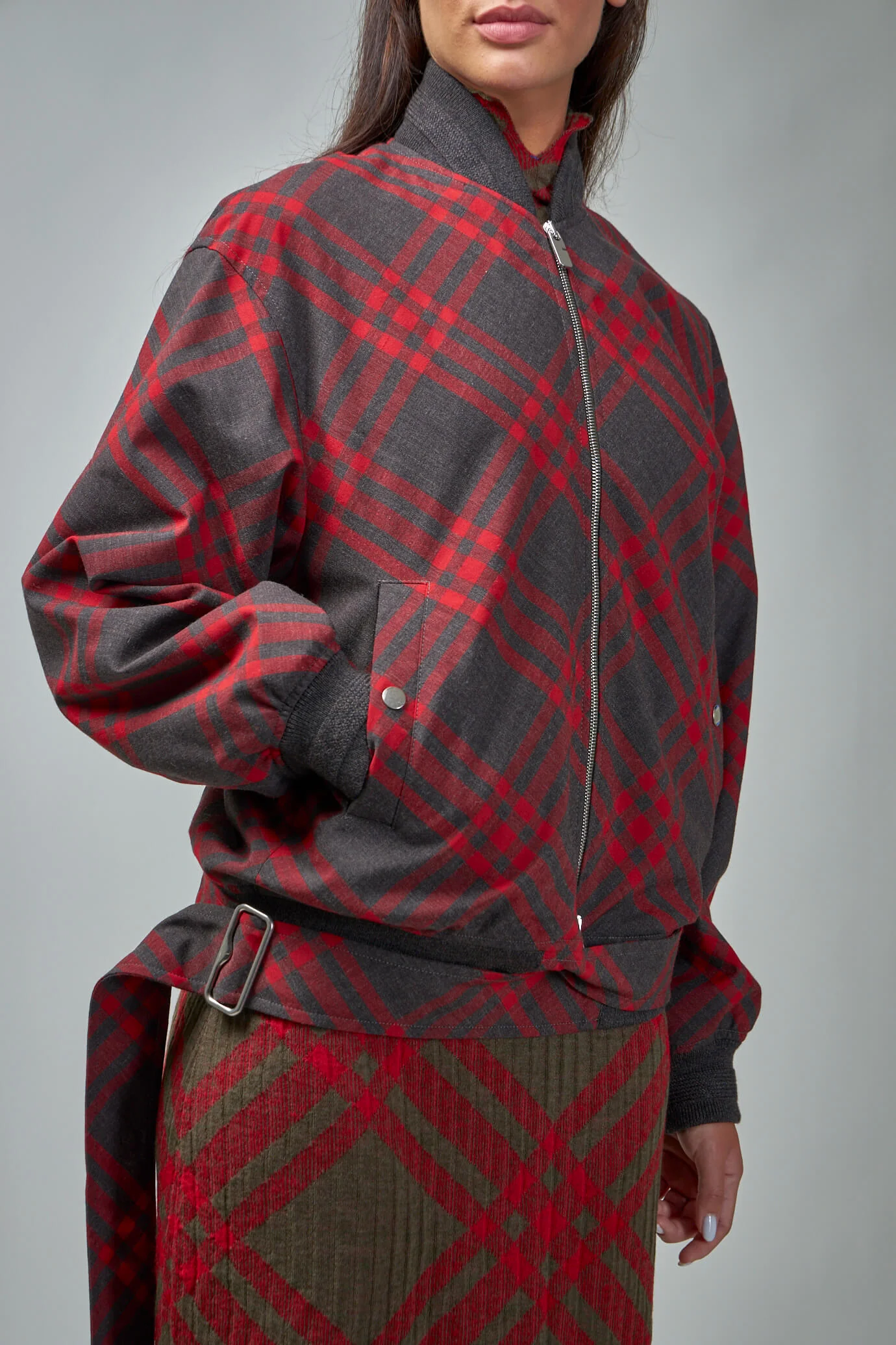 Burberry Jacket with Archivio Check and Ribbed Wool Details - Image 5