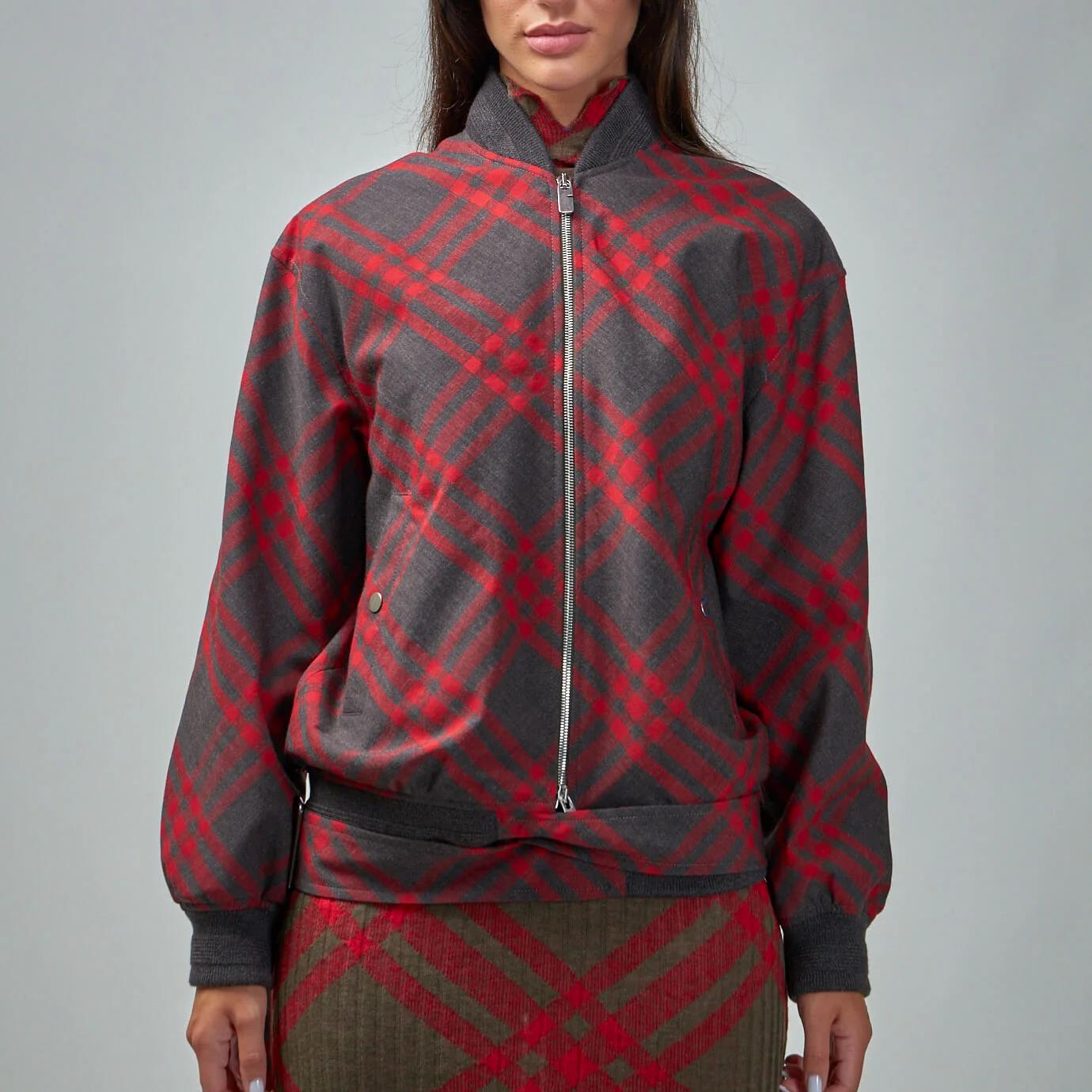 Burberry Jacket with Archivio Check and Ribbed Wool Details