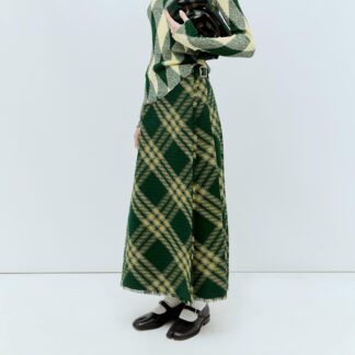 Burberry Wool Smart Skirt with Check Archivio Pattern