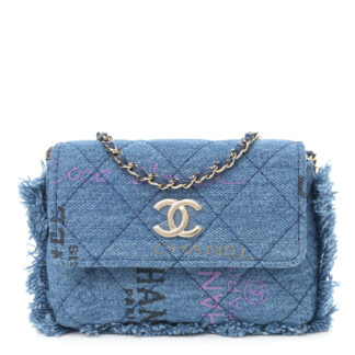 Chanel Mood Micro Denim Bag with Blue Strap