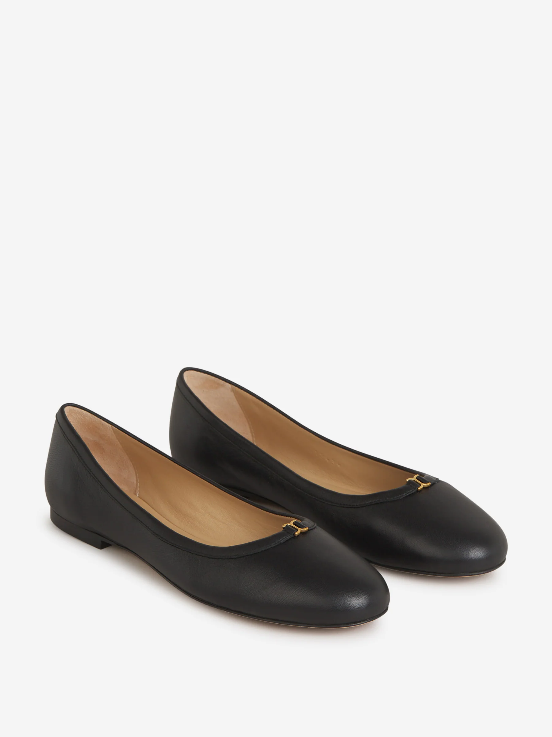Chloé Calfskin Marcie Ballerinas with Gold-Tone Detail - Image 2
