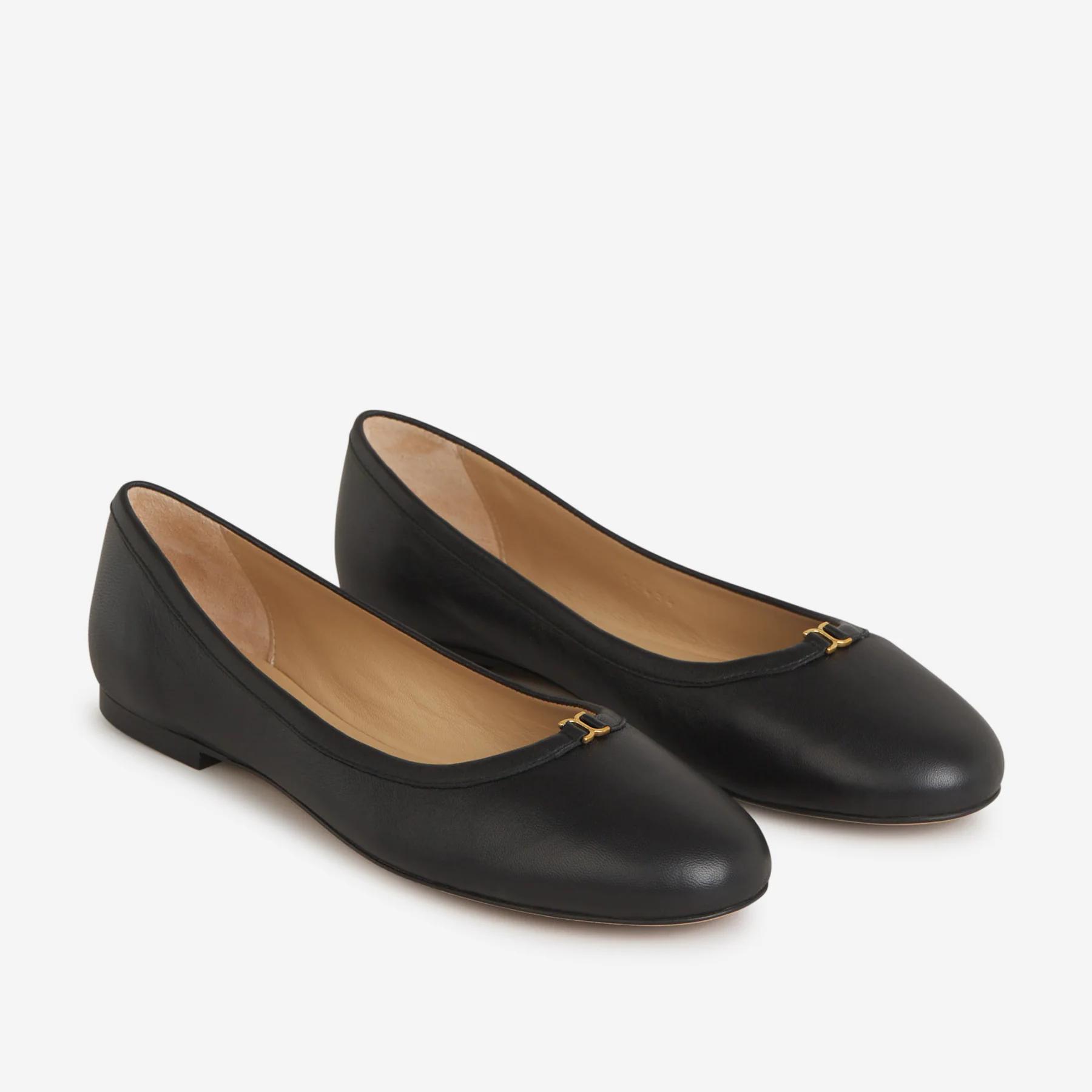 Chloé Calfskin Marcie Ballerinas with Gold-Tone Detail