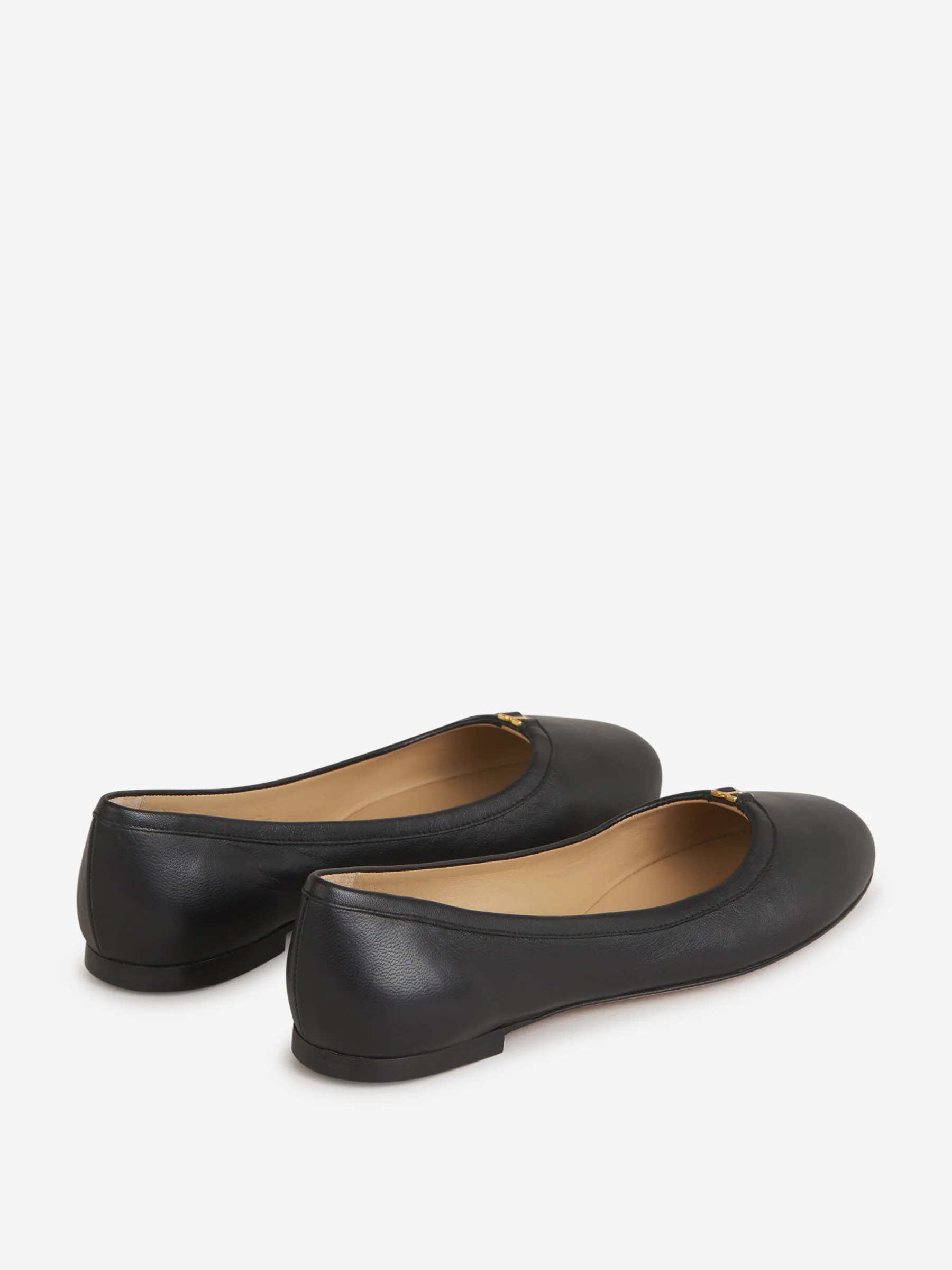 Chloé Calfskin Marcie Ballerinas with Gold-Tone Detail - Image 3