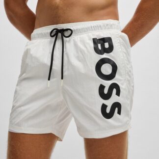 Boss Men’s Printed Beige Swimwear – Spring/Summer Collection