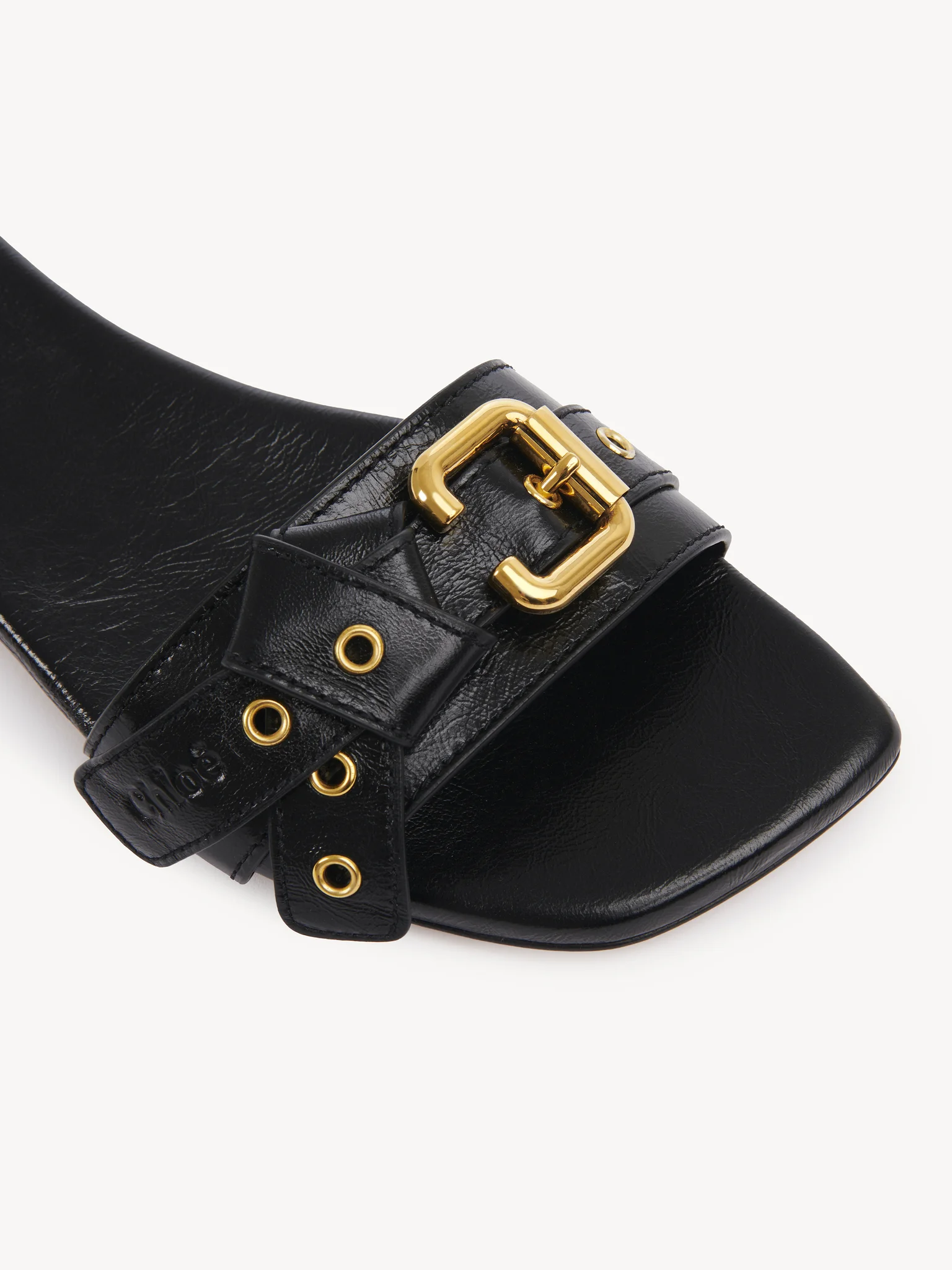 Chloé Leather Mae Sandals with Paddington Buckle - Image 6