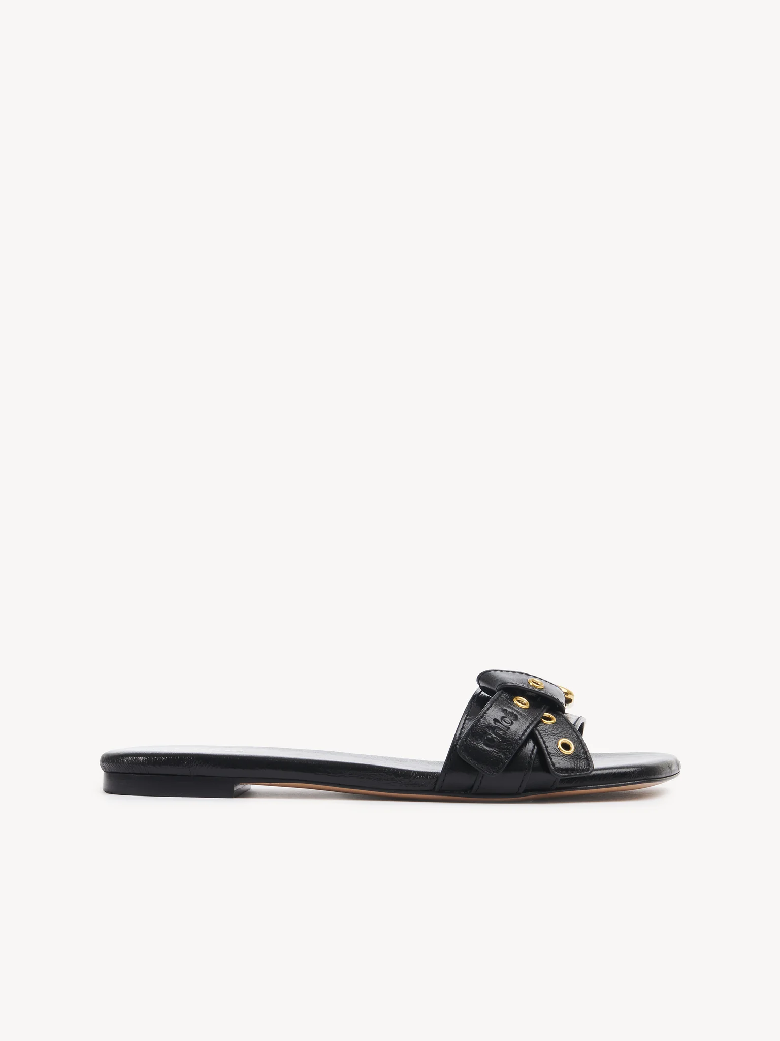 Chloé Leather Mae Sandals with Paddington Buckle - Image 5
