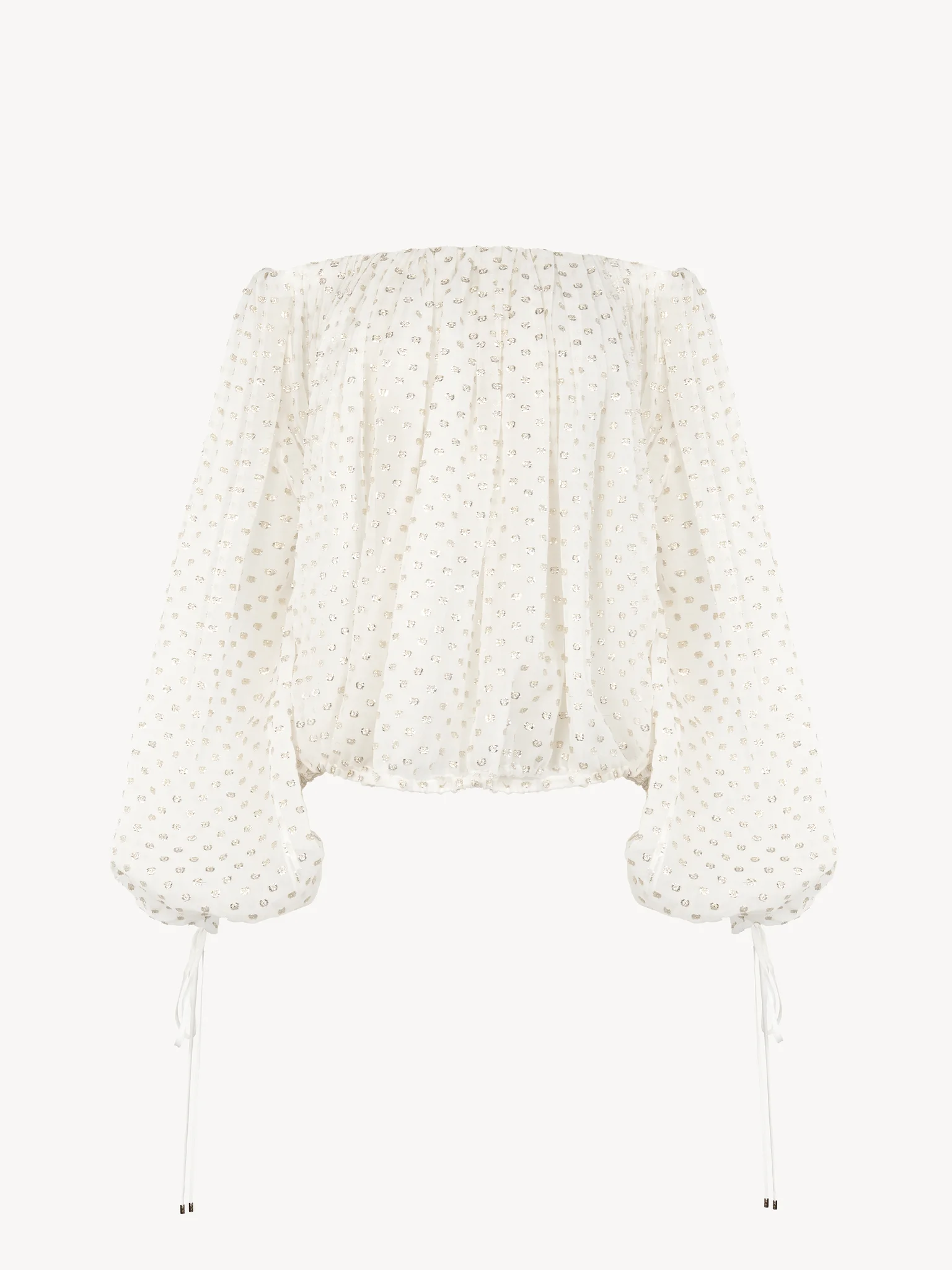 Chloé Off-Shoulder Balloon Sleeve Shirt - Image 6
