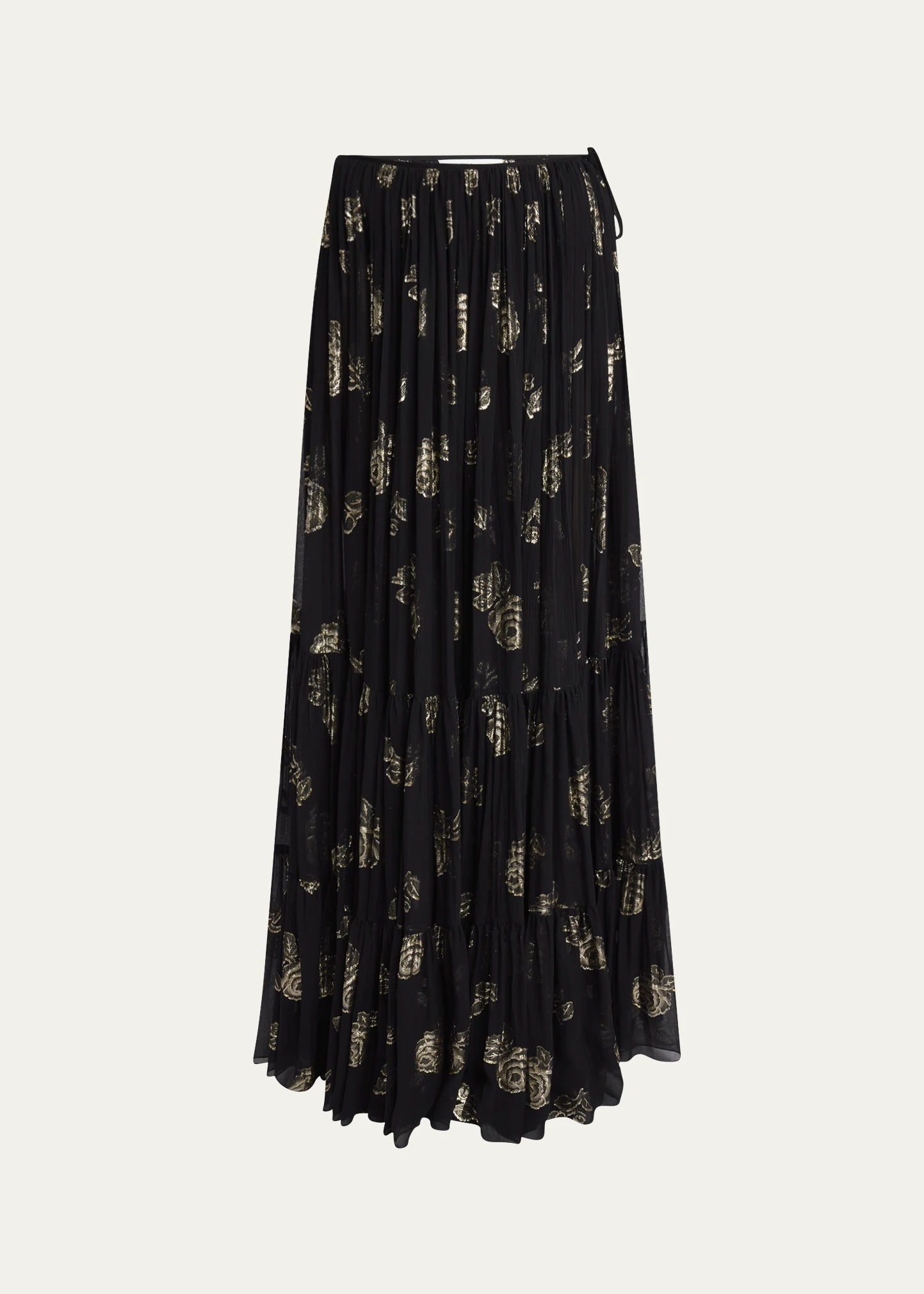 Chloé Silk Skirt with Floral Pattern and Underskirt - Image 6