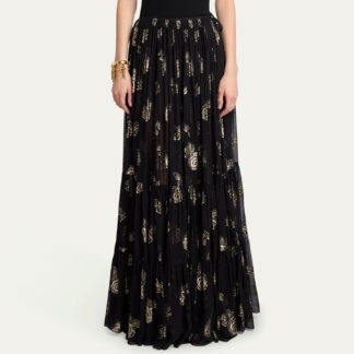 Chloé Silk Skirt with Floral Pattern and Underskirt