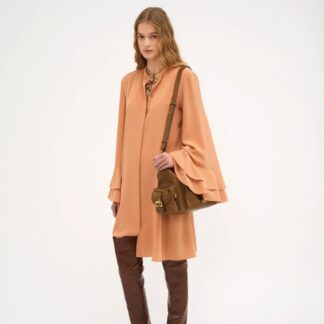 Chloé Silk Chemisier Midi Dress