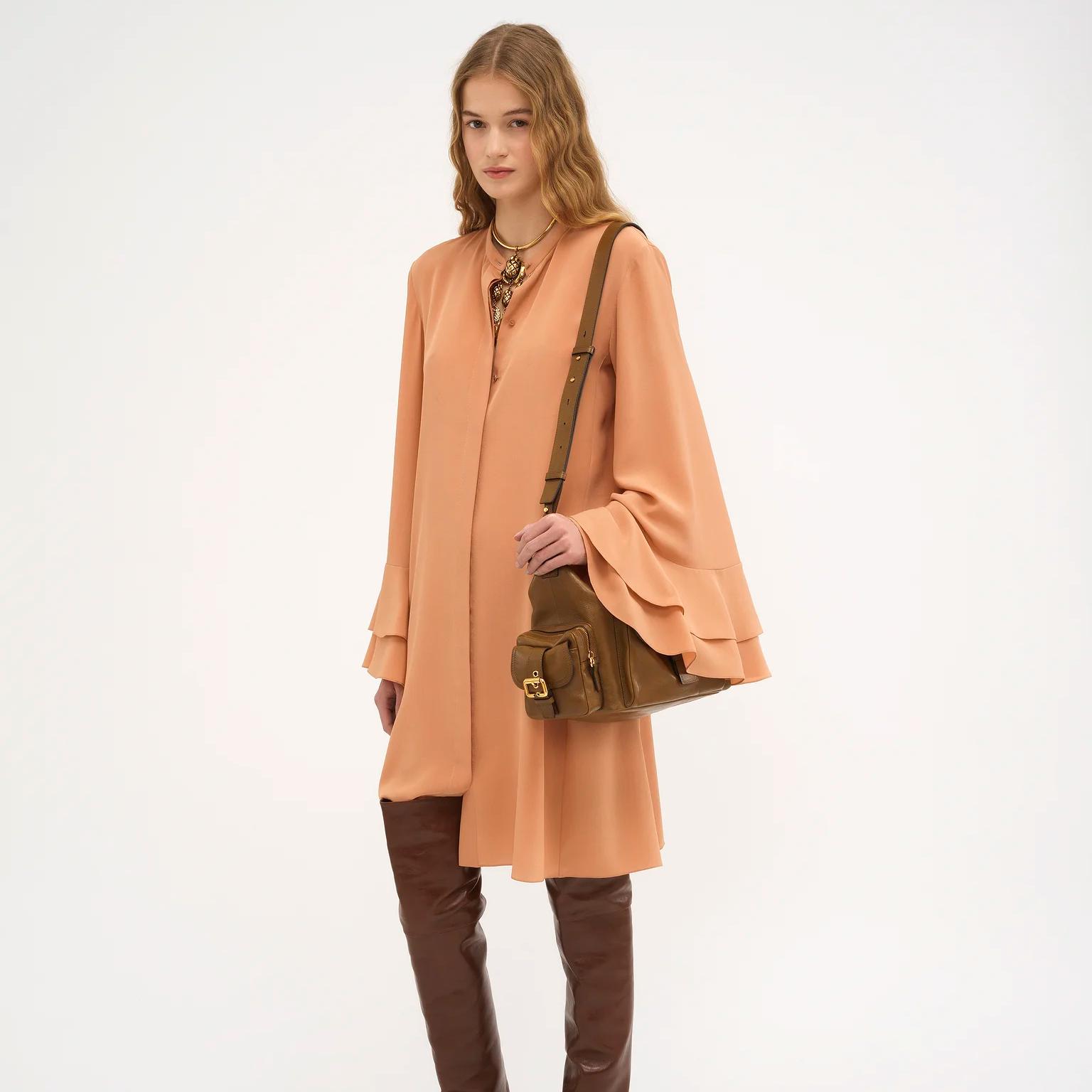 Chloé Silk Chemisier Midi Dress