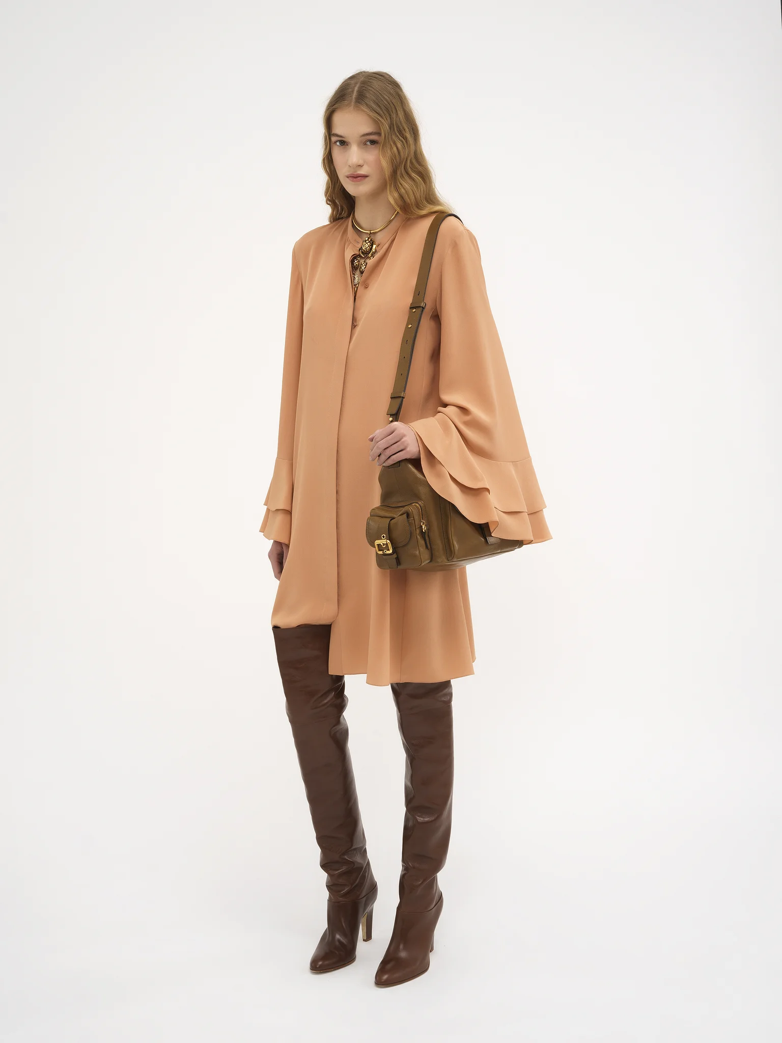 Chloé Silk Chemisier Midi Dress - Image 2