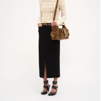 Chloé Virgin Wool Midi Skirt with Front Pockets