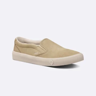 Beige Dior Suede Slip On Sneakers with Leather Inserts