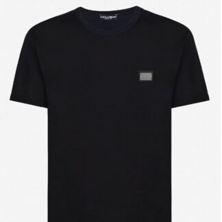 Dolce & Gabbana Oversize Cotton T-Shirt with D&G Monogram Plaque