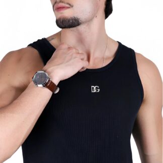 Dolce & Gabbana Cotton Top with Iconic Logo Plaque