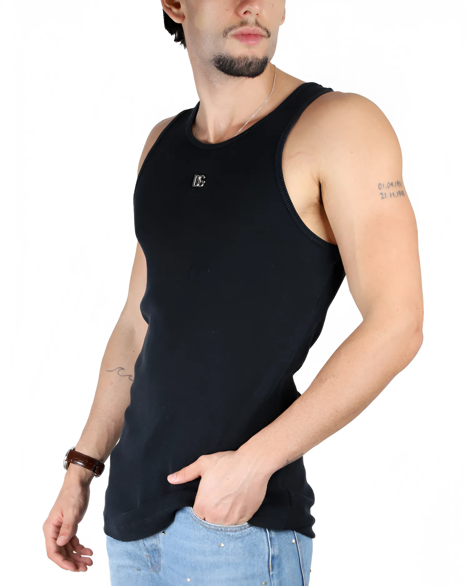 Dolce & Gabbana Cotton Top with Iconic Logo Plaque - Image 2