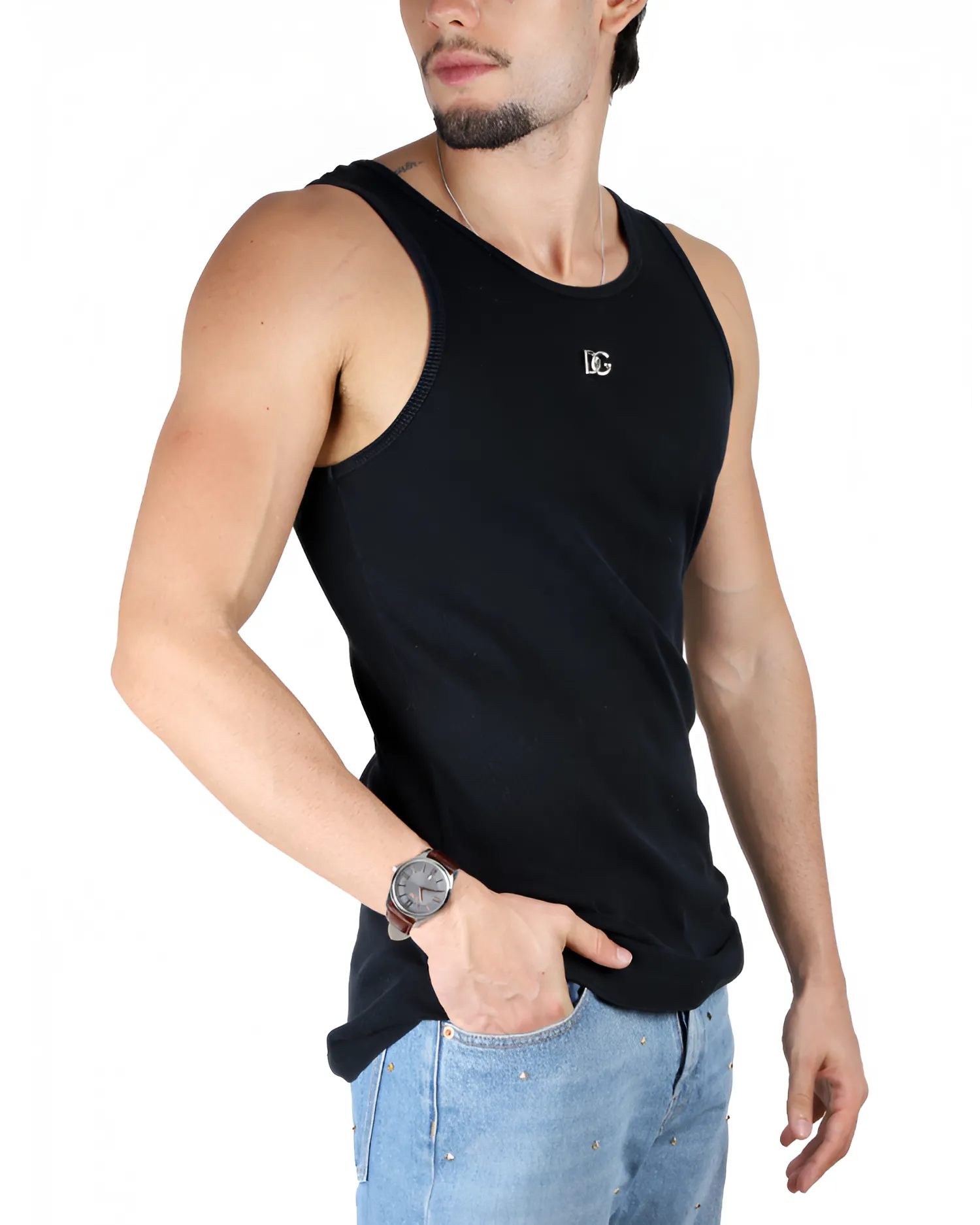 Dolce & Gabbana Cotton Top with Iconic Logo Plaque - Image 4