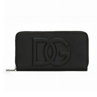 Dolce & Gabbana Leather Wallet with Zip-Around Opening and Logo Detail