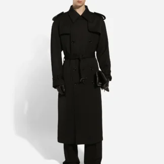 Dolce & Gabbana Classic Trench Coat with Adjustable Belt and Monochrome Design