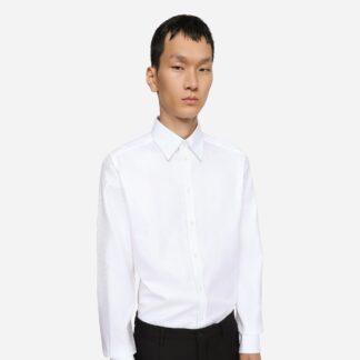 Dolce & Gabbana MARTINI White Slim Fit White Cotton Dress Shirt