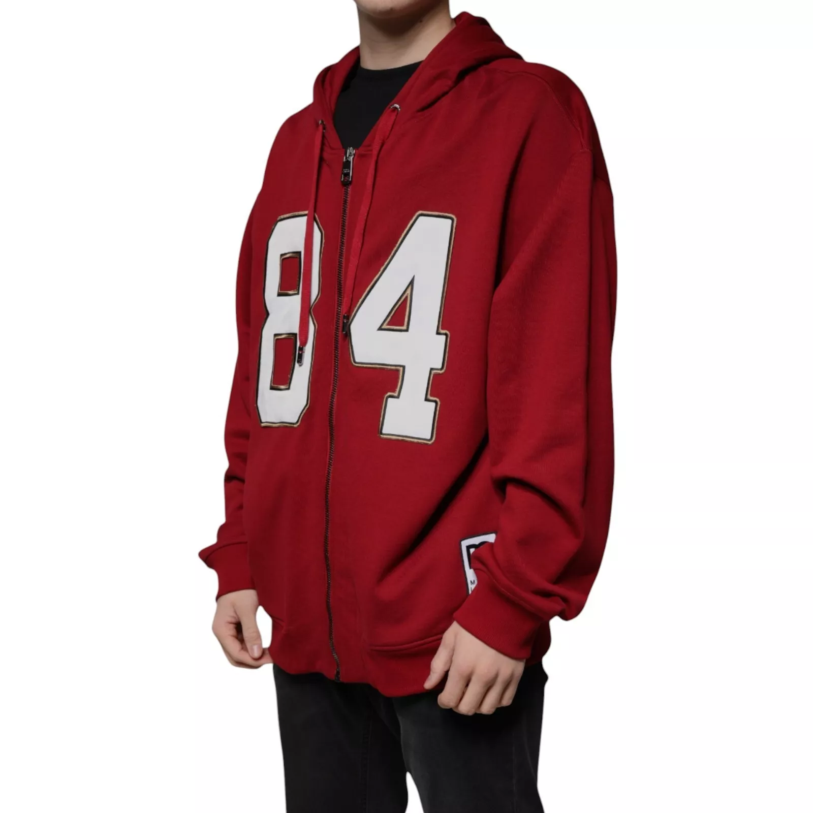 Dolce & Gabbana Red Hooded Full Zip Sweatshirt - Image 3