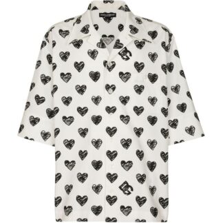 Dolce & Gabbana Oversized Heart Print Casual Shirt