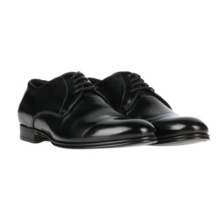 Dolce & Gabbana Men's Black Calf Leather Derby Dress Shoes