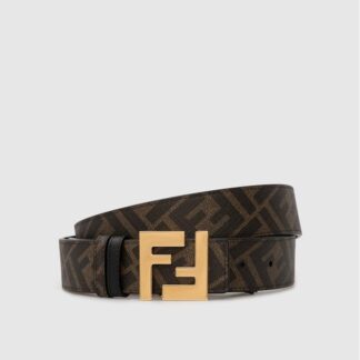 Fendi Leather Belt with FF Logo