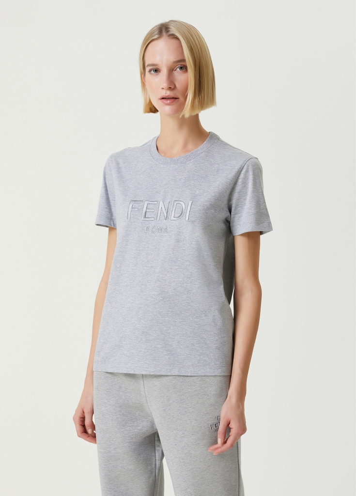 Fendi Monochrome Cotton T-Shirt - Image 2