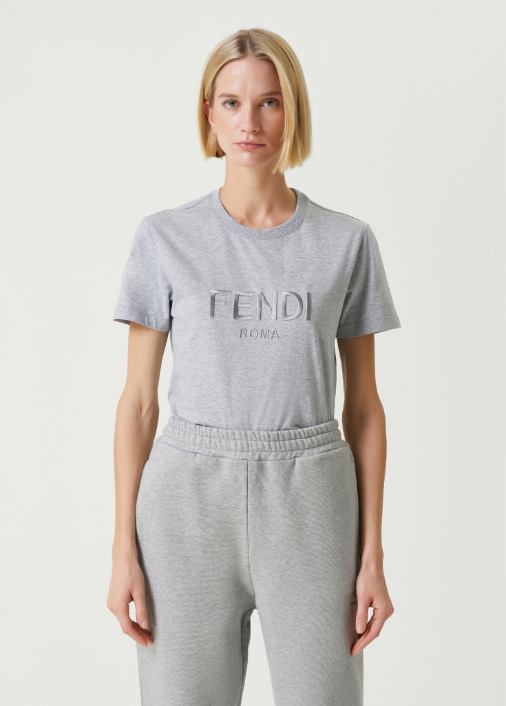 Fendi Monochrome Cotton T-Shirt - Image 3