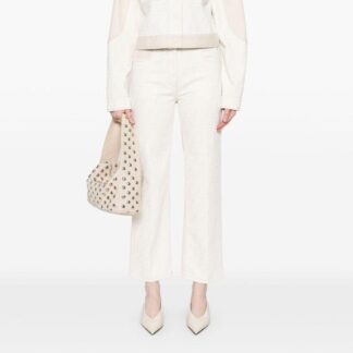 Fendi FF Patterned White Jeans