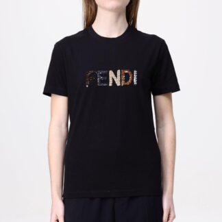 Fendi Women’s Embellished Monogram Cotton T-Shirt