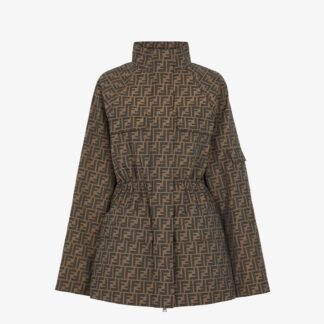 Fendi FF Logo Print High-Collar Jacket