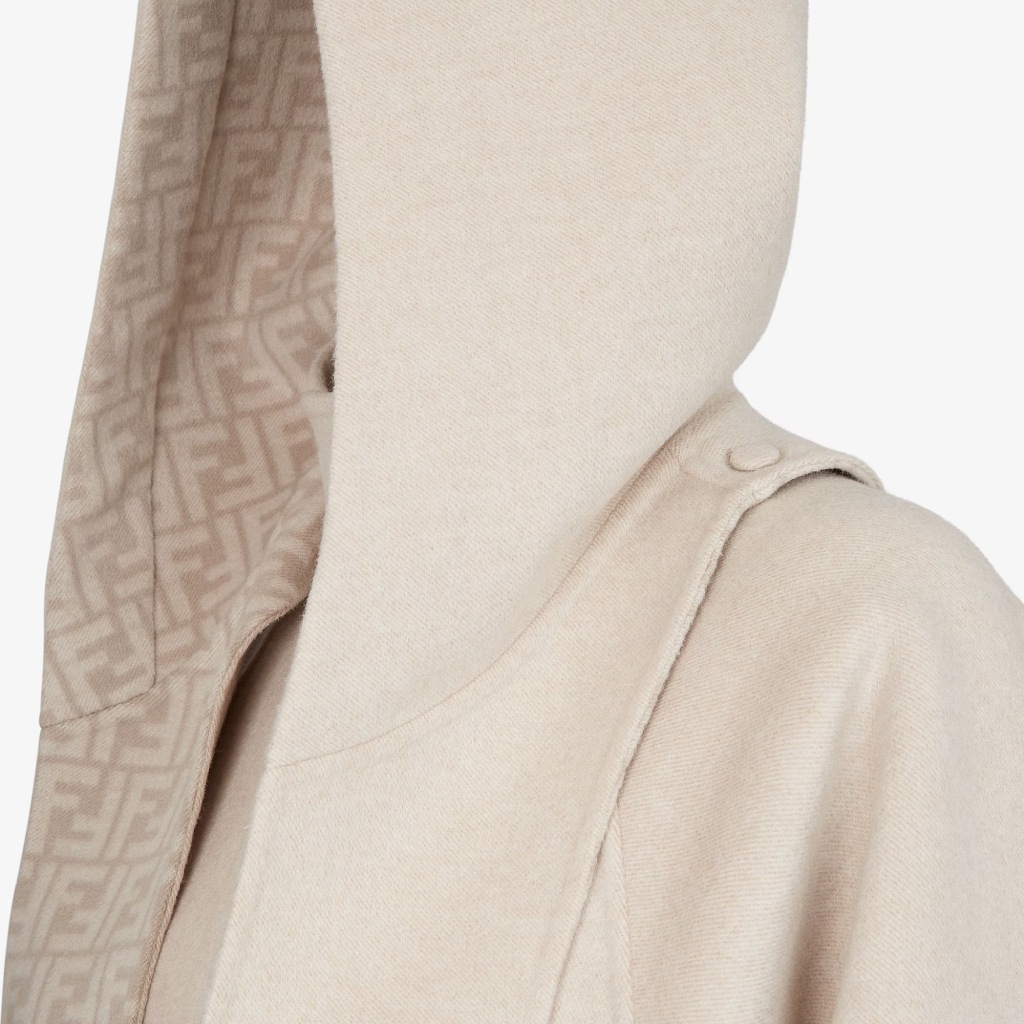 Fendi Wool Coat with Removable Hood and Scarf - Image 6