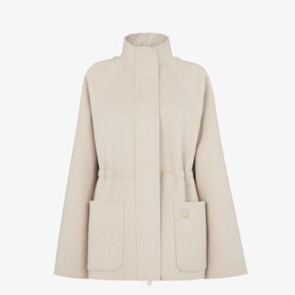 Fendi Wool Coat with Removable Hood and Scarf