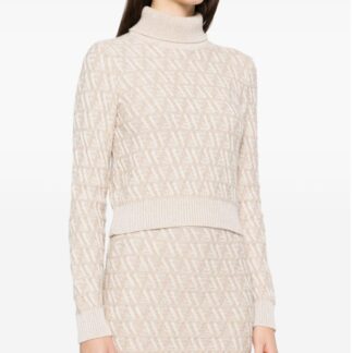 Fendi Silk Turtleneck Sweater with Iconic FF Logo