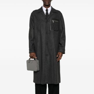 Fendi Cashmere Coat with Mélange Pattern