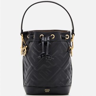 Fendi Calfskin Mon Tresor Bucket Bag with Embossed FF Logo
